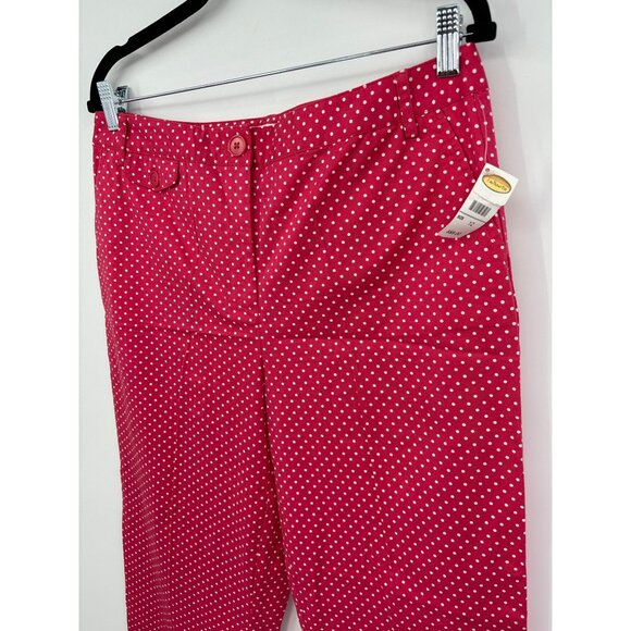 Talbots Polka Dot Crop Capri Pant Pink Size 12 NEW - Picture 3 of 6